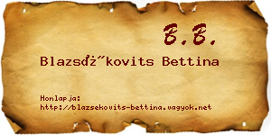Blazsékovits Bettina névjegykártya